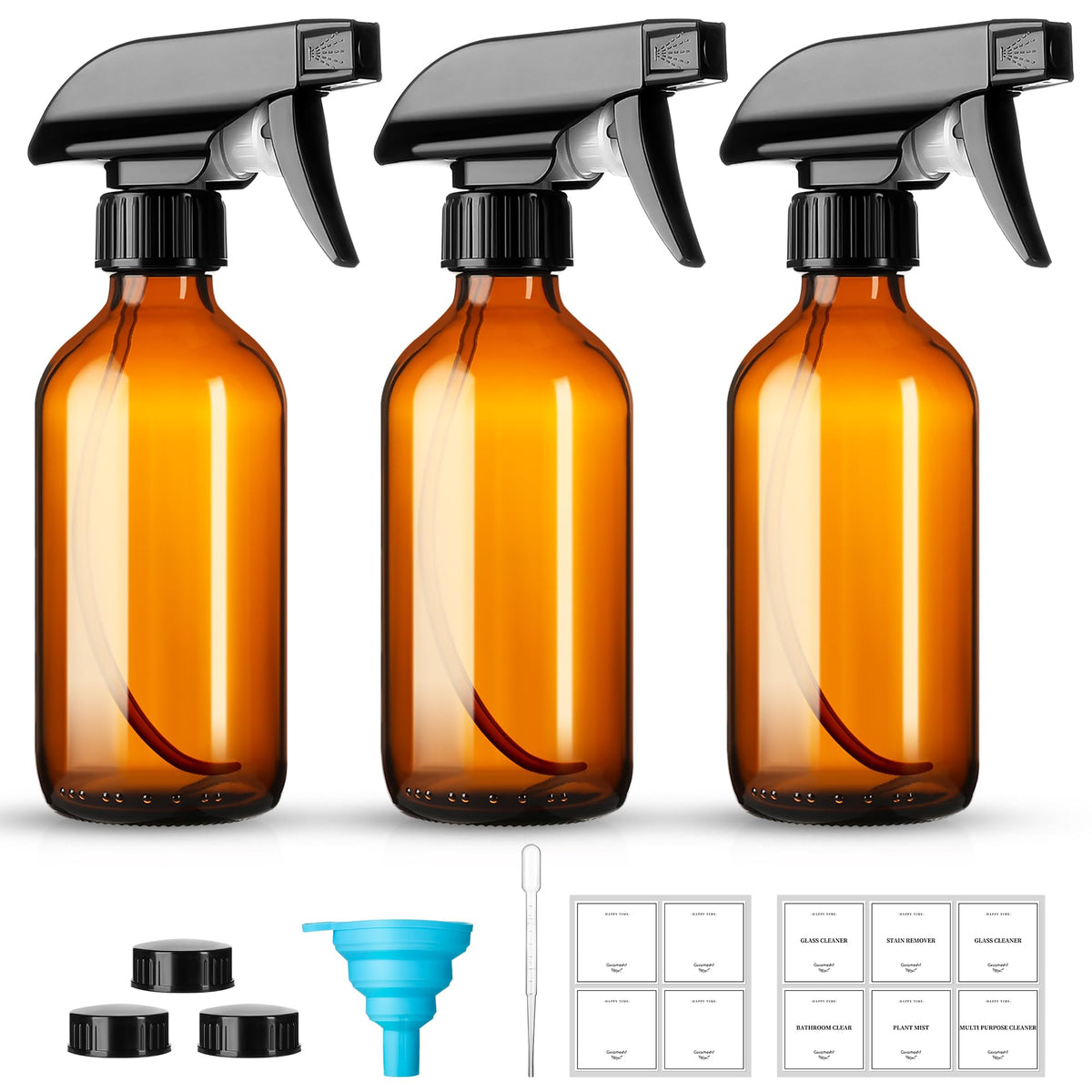 Bouteille Vitreaux ambrée 8oz avec pompe réglable pour une application précise.