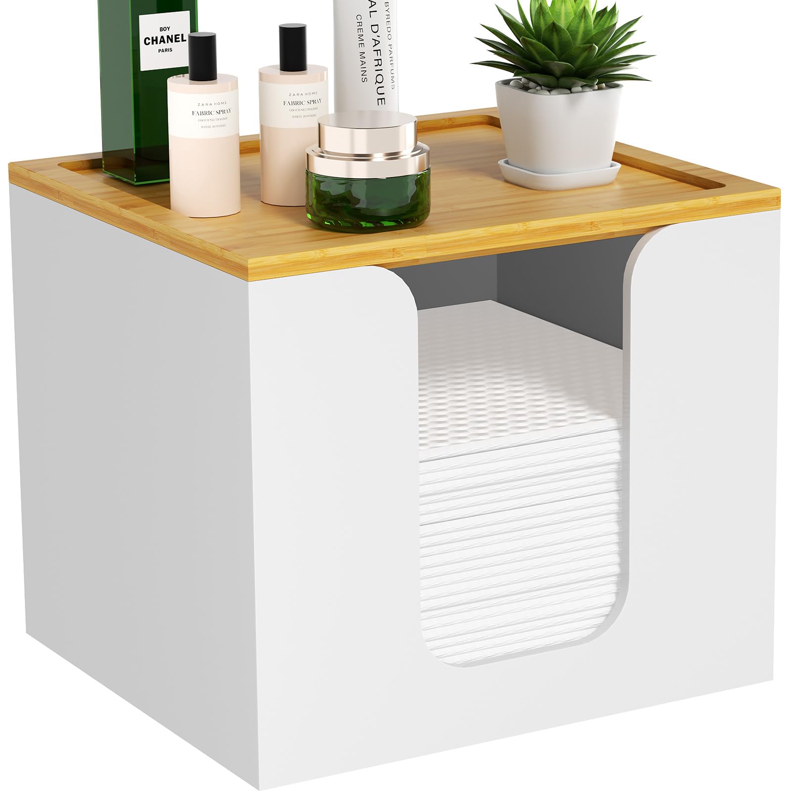 Boîte VITVITI pour serviettes visage jetables en acrylique, rangement net et clair.