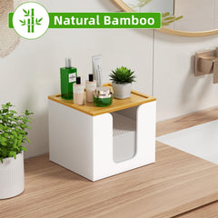Couvercle en bambou VITVITI ajoute une touche naturelle au meuble.