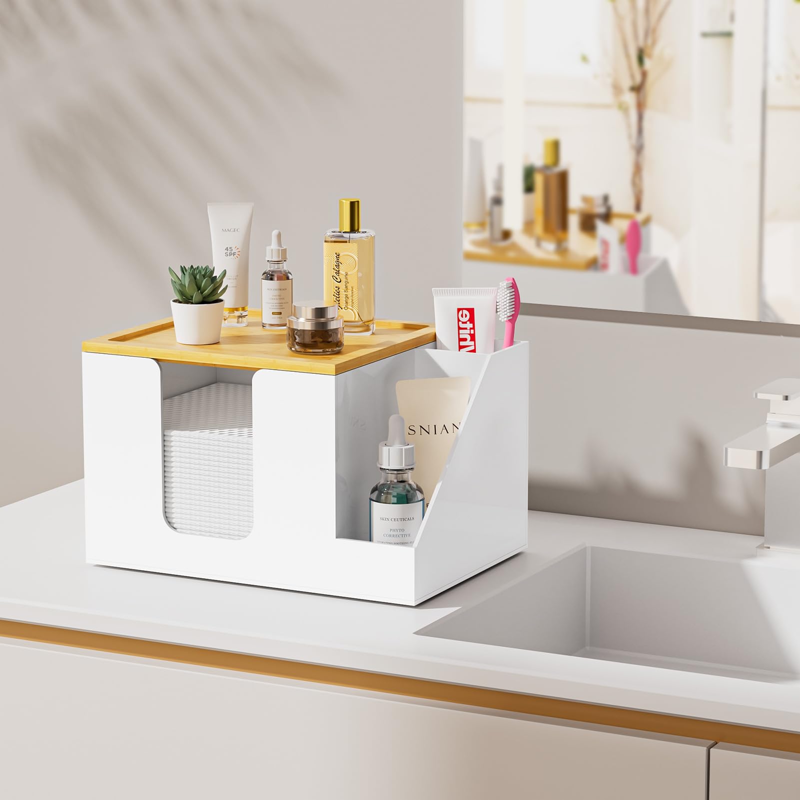 VITVITI design clair et bambou apporte une touche naturelle à la salle de bain.