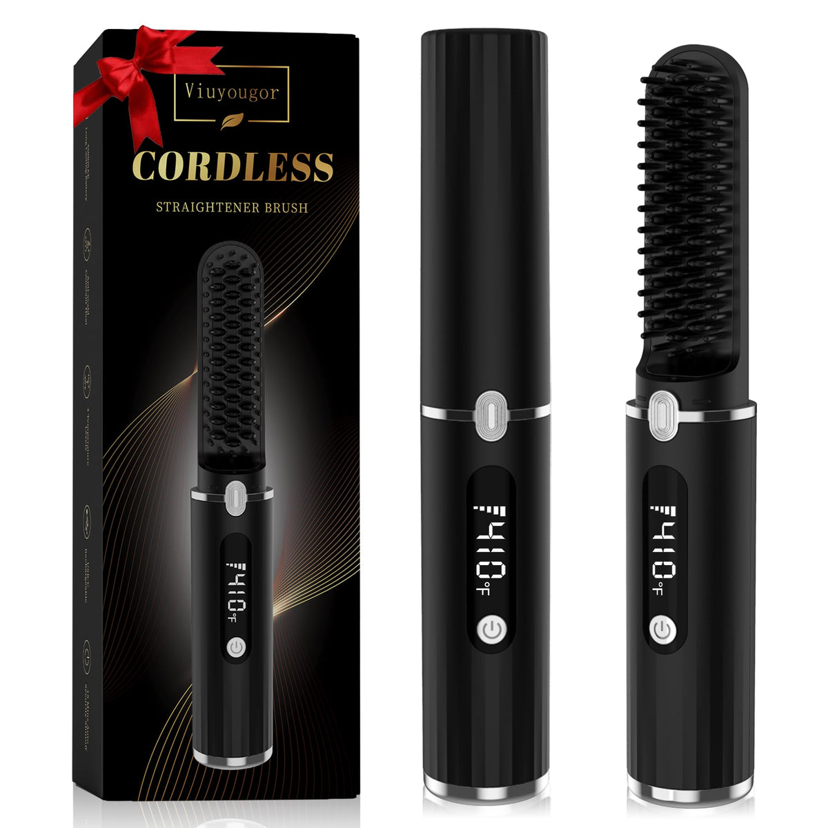 Viuyougor brosse chauffante barbe écran clair pour un coiffage rapide