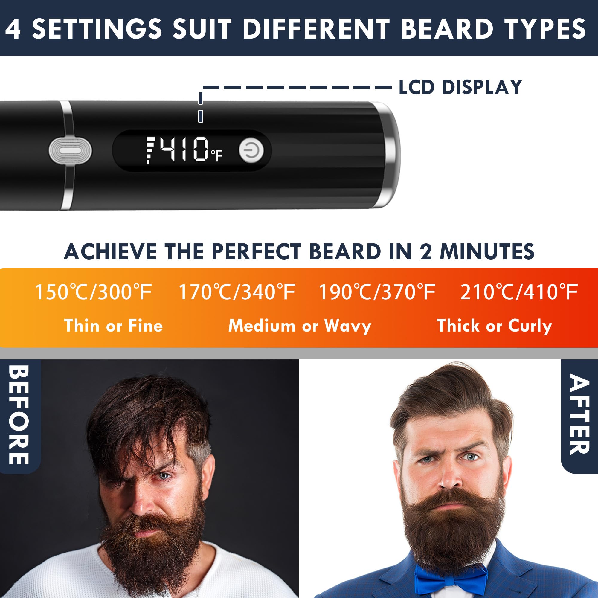 Viuyougor quatre réglages thermiques pour barbe et cheveux