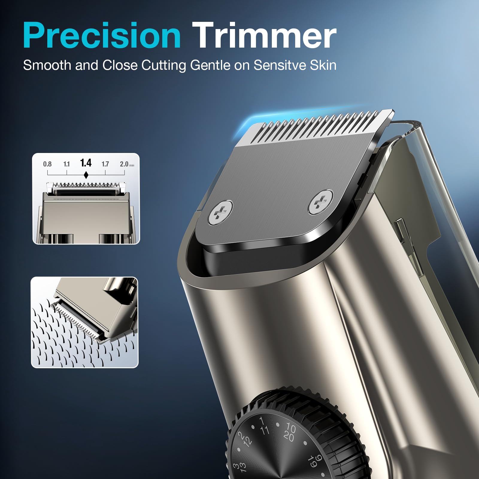 VivaEase Trimmer Barbe étanche IPX6 et nettoyage facile.