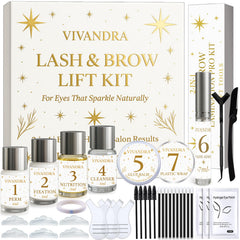 Vivandra kit levage cils et sourcils 2-en-1 pour un regard plus ouvert et durable.