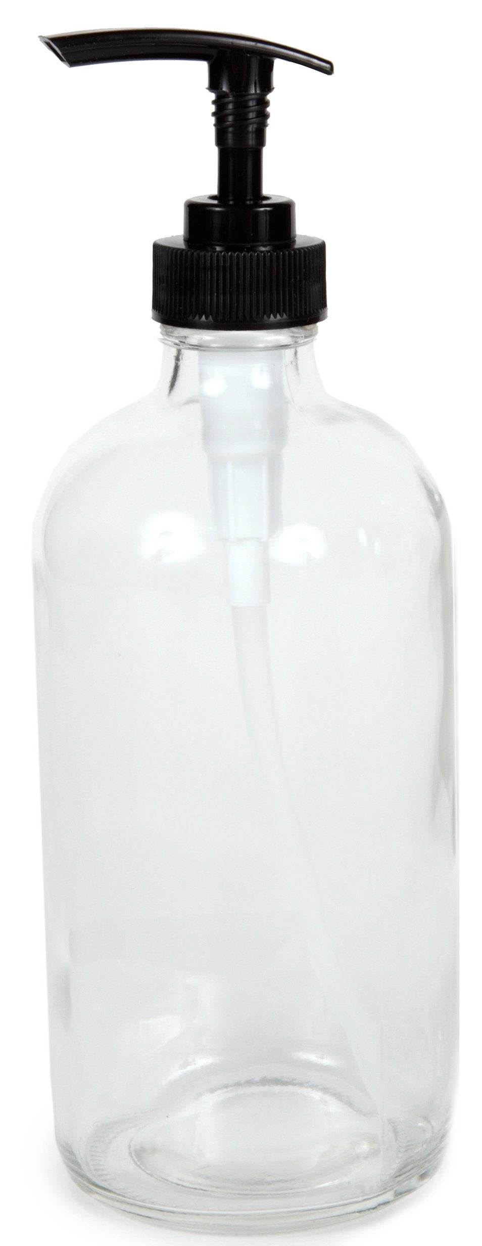 Bouteilles en verre clair Vivaplex pour savons, huiles essentielles ou lotions.