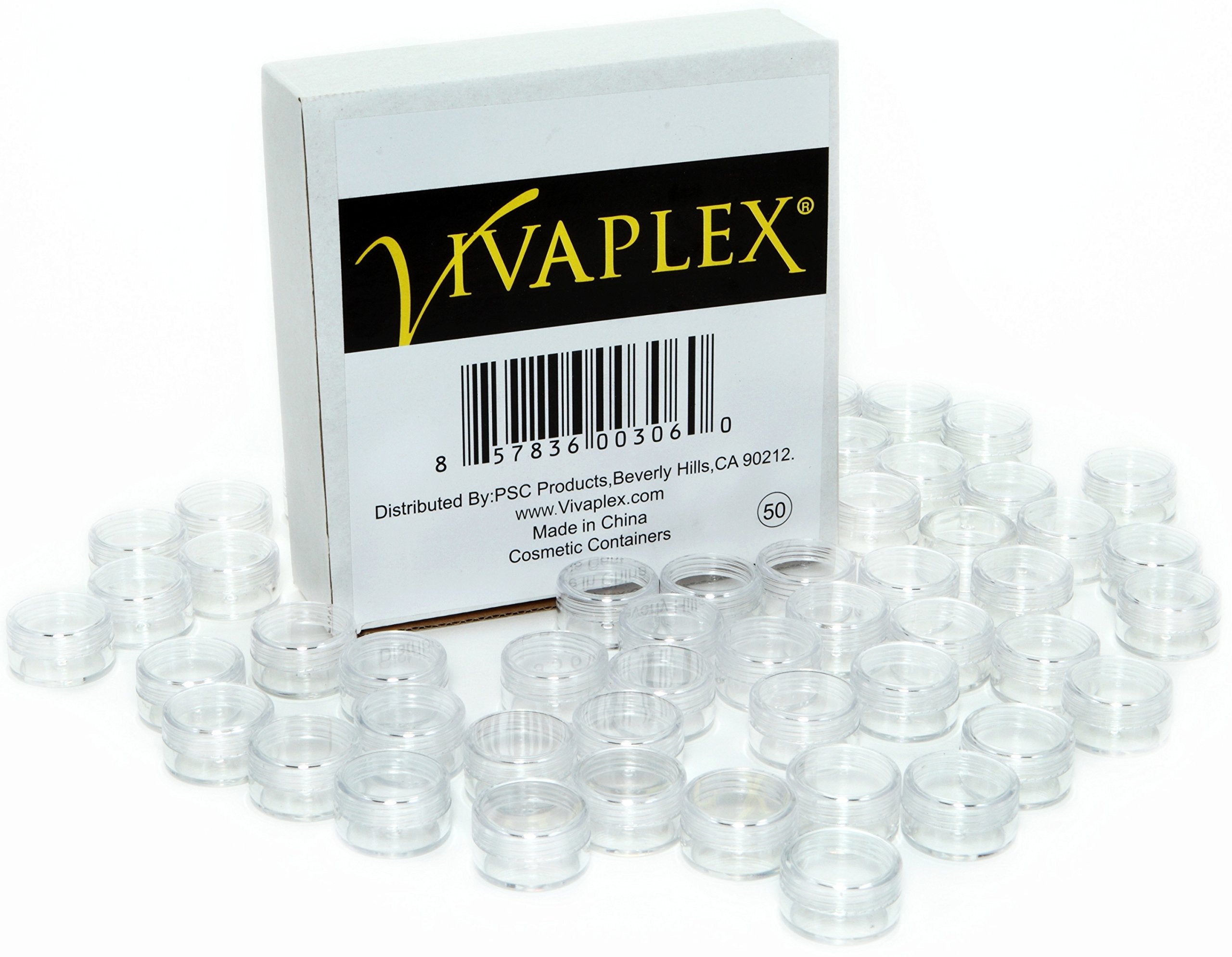 Pot Vivaplex cosmétique 5 ml clair, parfait pour tester maquillages et pigments.