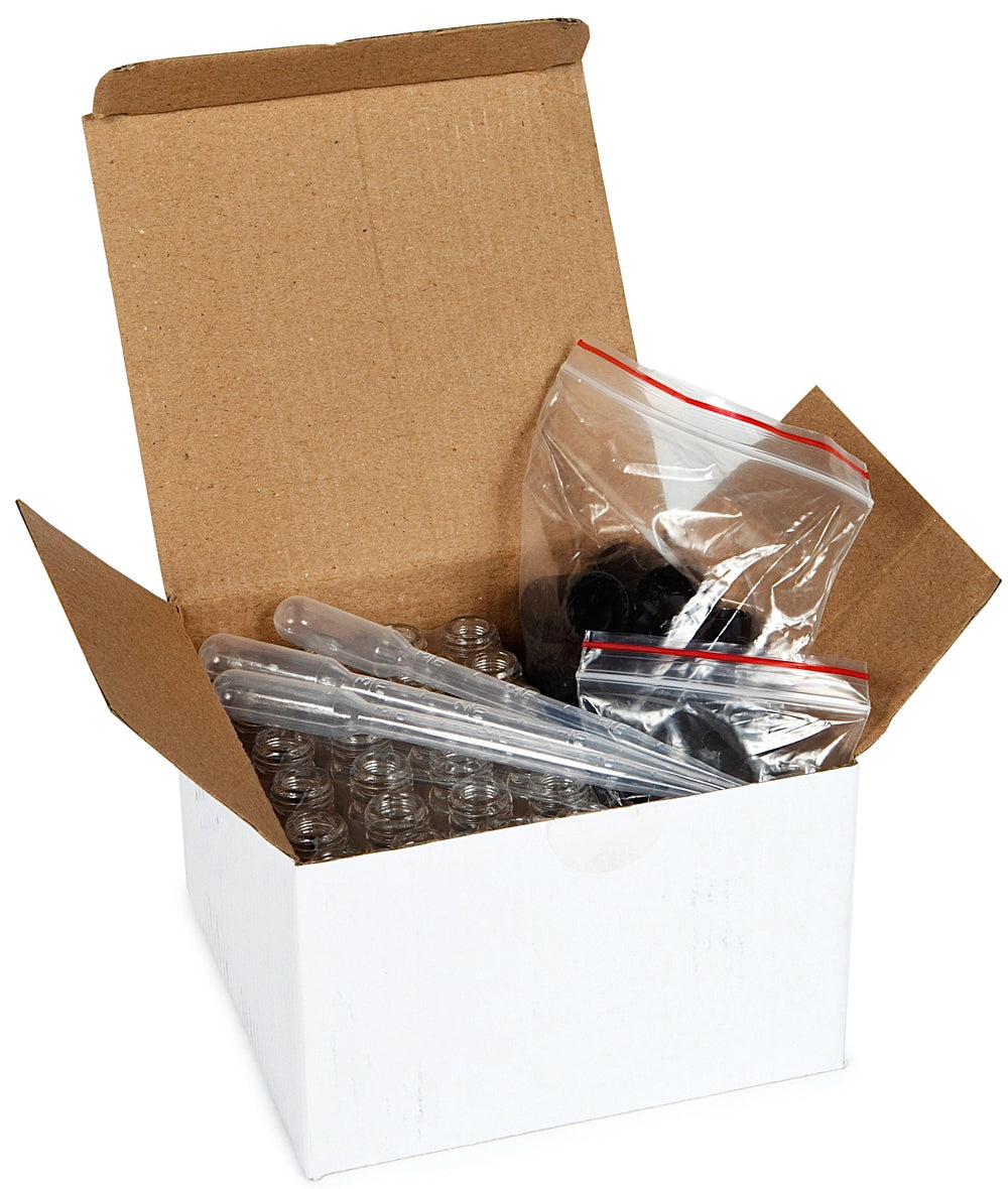 Vivaplex ensemble 24 bouteilles: kit polyvalent pour huiles et parfums.