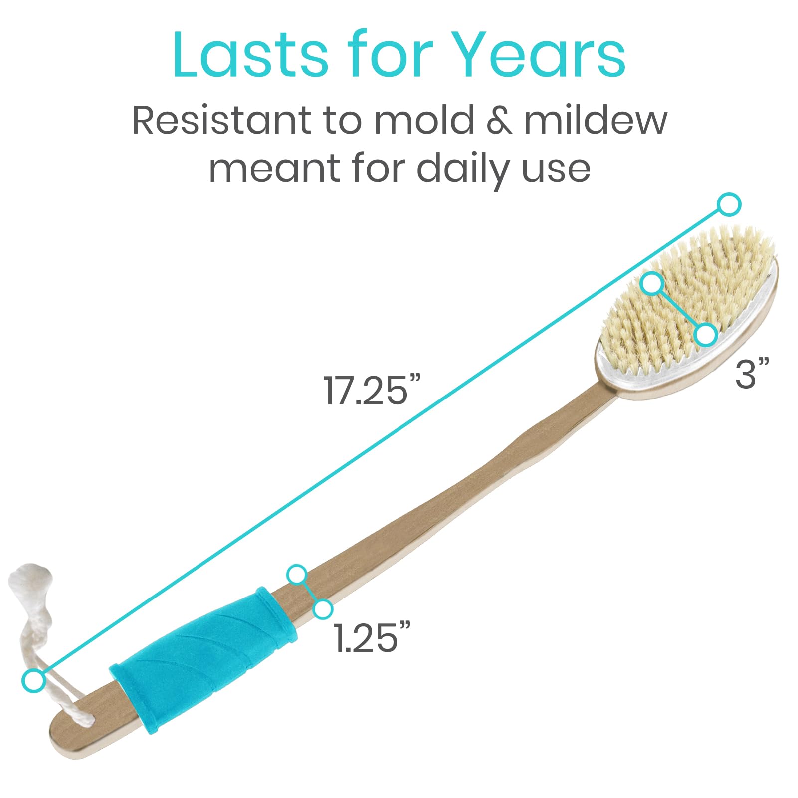 Brosse Vive poignee resistente a l eau fini clair.