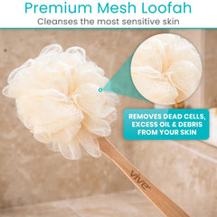 Vive loofah-exfoliant-maille ferme pour zones rugueuses.