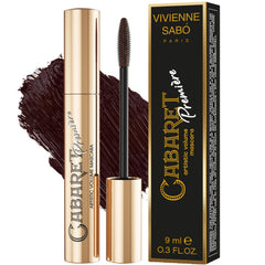 Vivienne Sabó Cabaret Premiere Brown mascara bottle shows premium packaging and lasting definition.