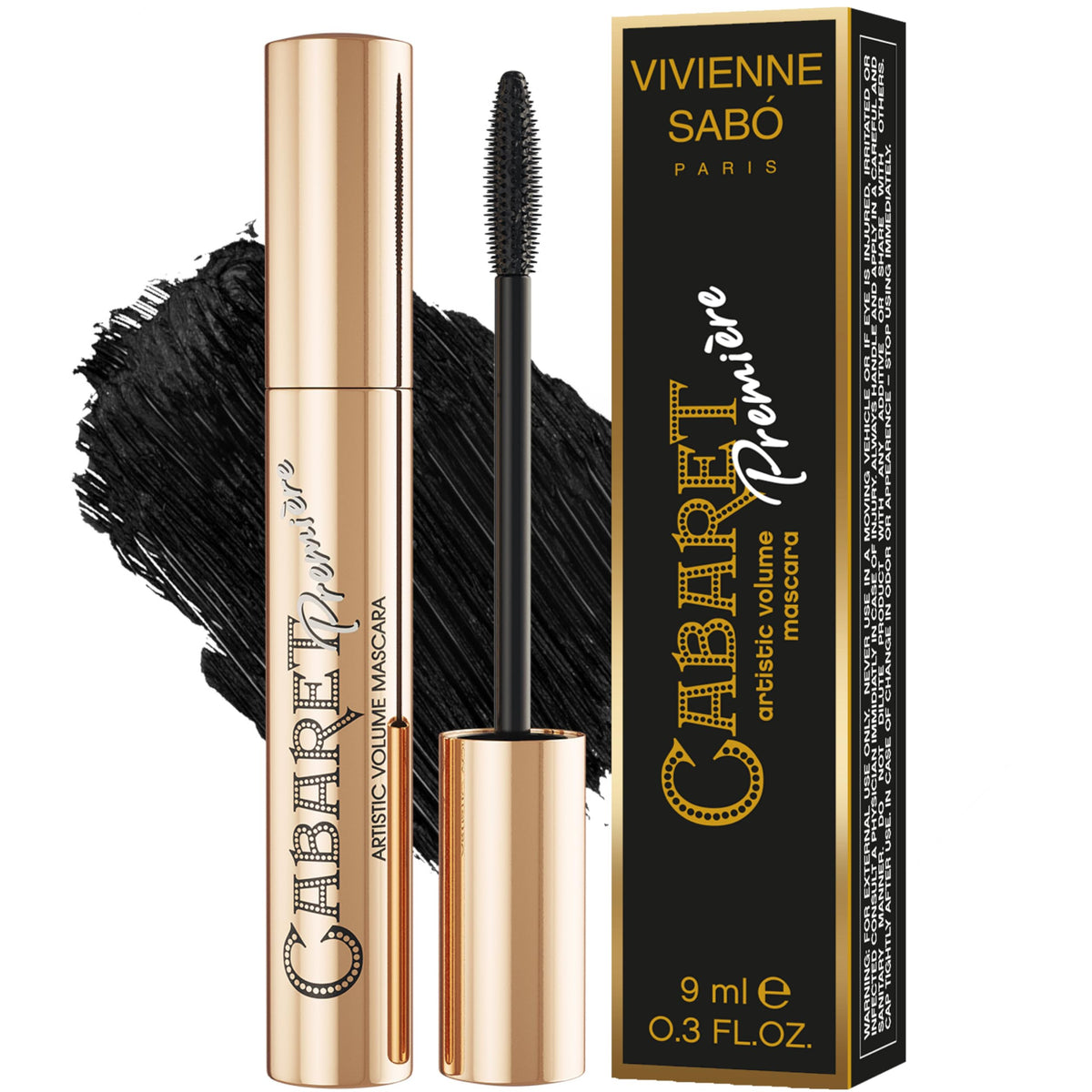 Mascara Noir Cabaret Premiere de Vivienne Sabó avec petite brosse pour une définition précise.
