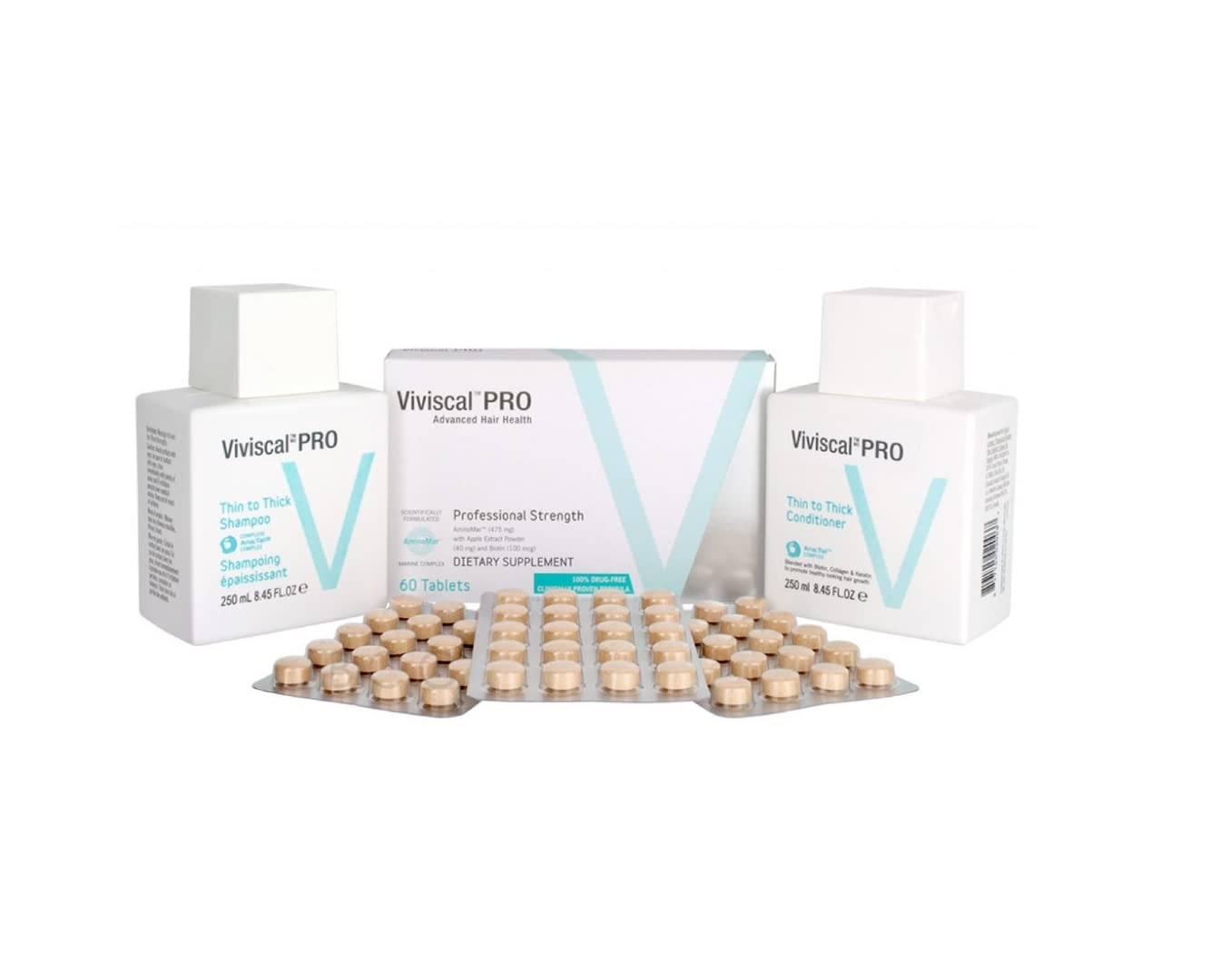 Viviscal Professional shampoing detail emballage, emballage net et professionnel.