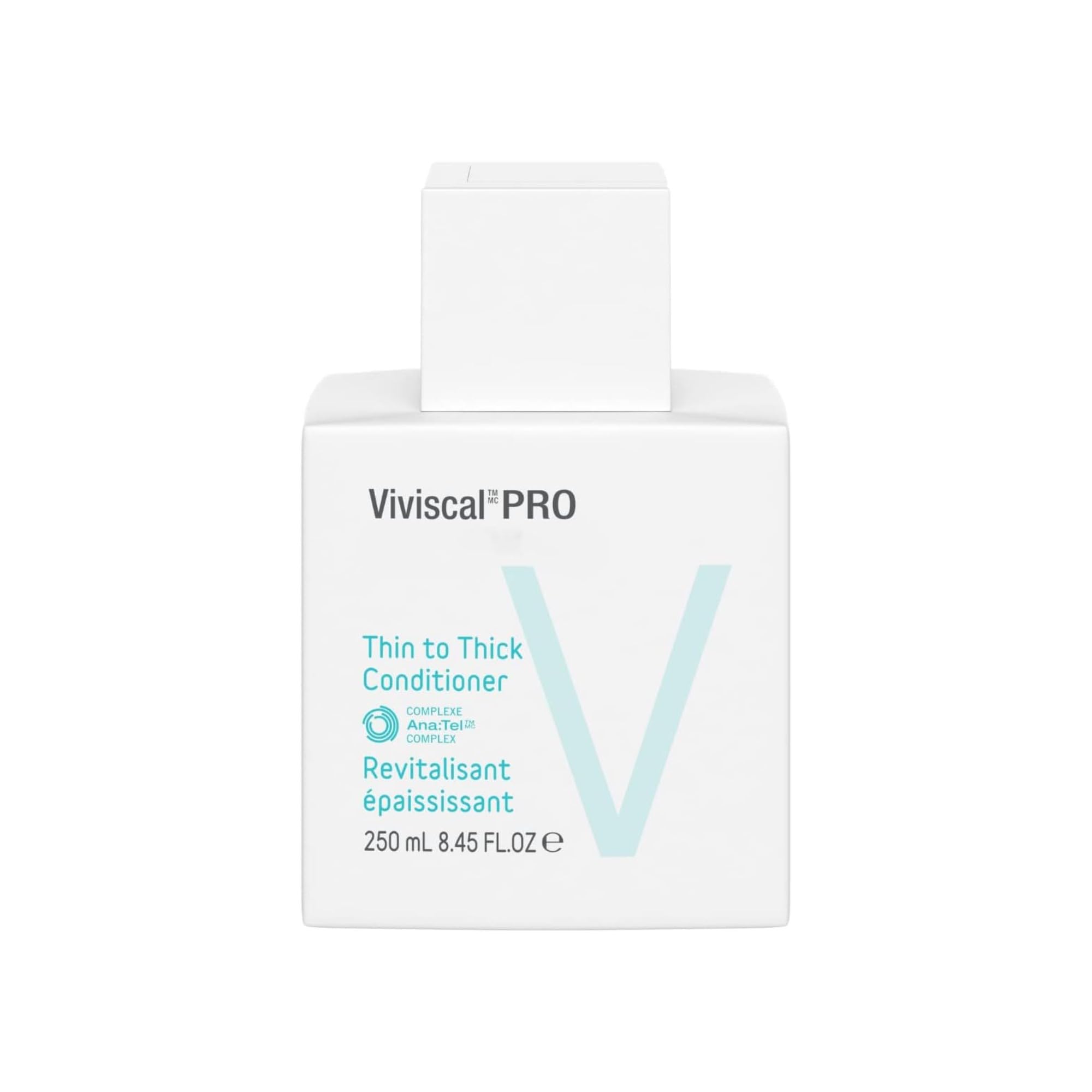 Viviscal Thin to Thick Conditioner bottle close-up showing sleek packaging for everyday conditioning