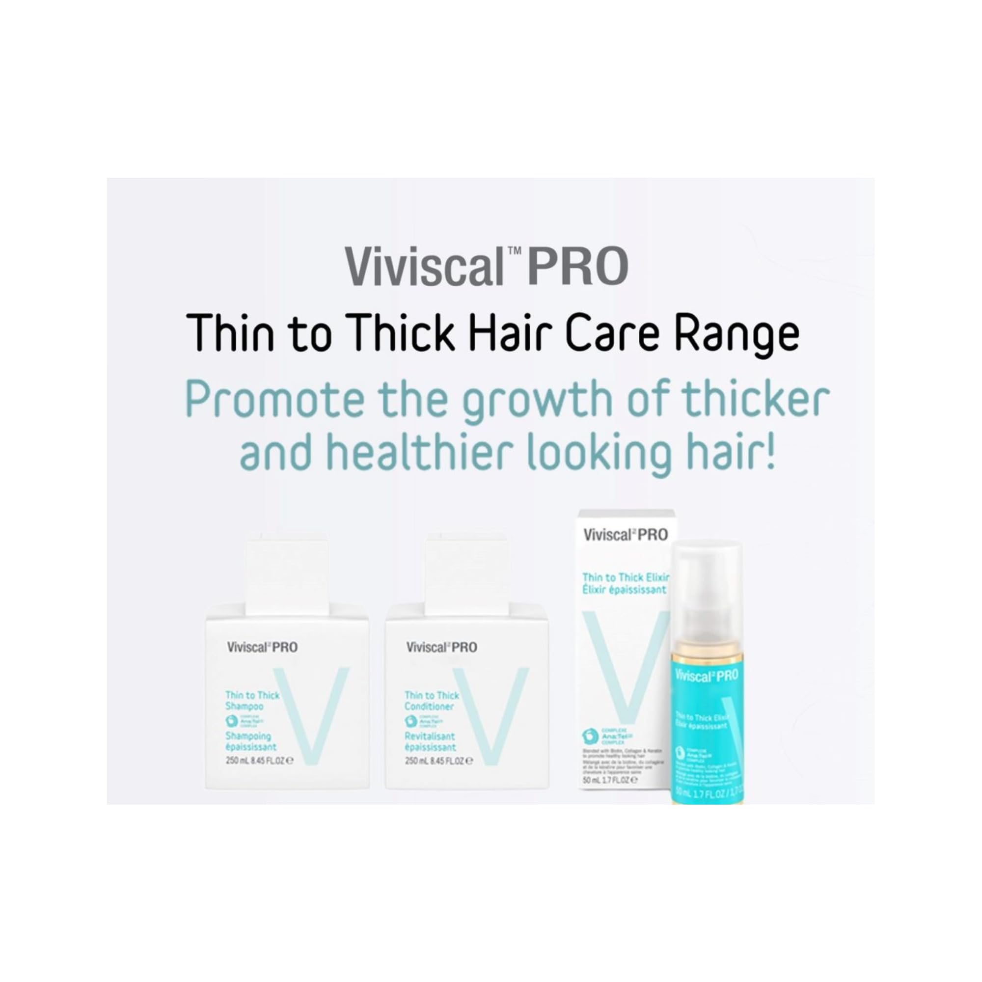 Viviscal Thin to Thick Conditioner store display shows a professional line option