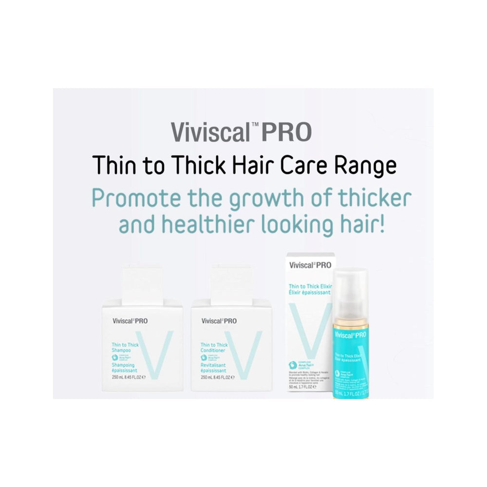 Viviscal Thin to Thick Conditioner store display shows a professional line option