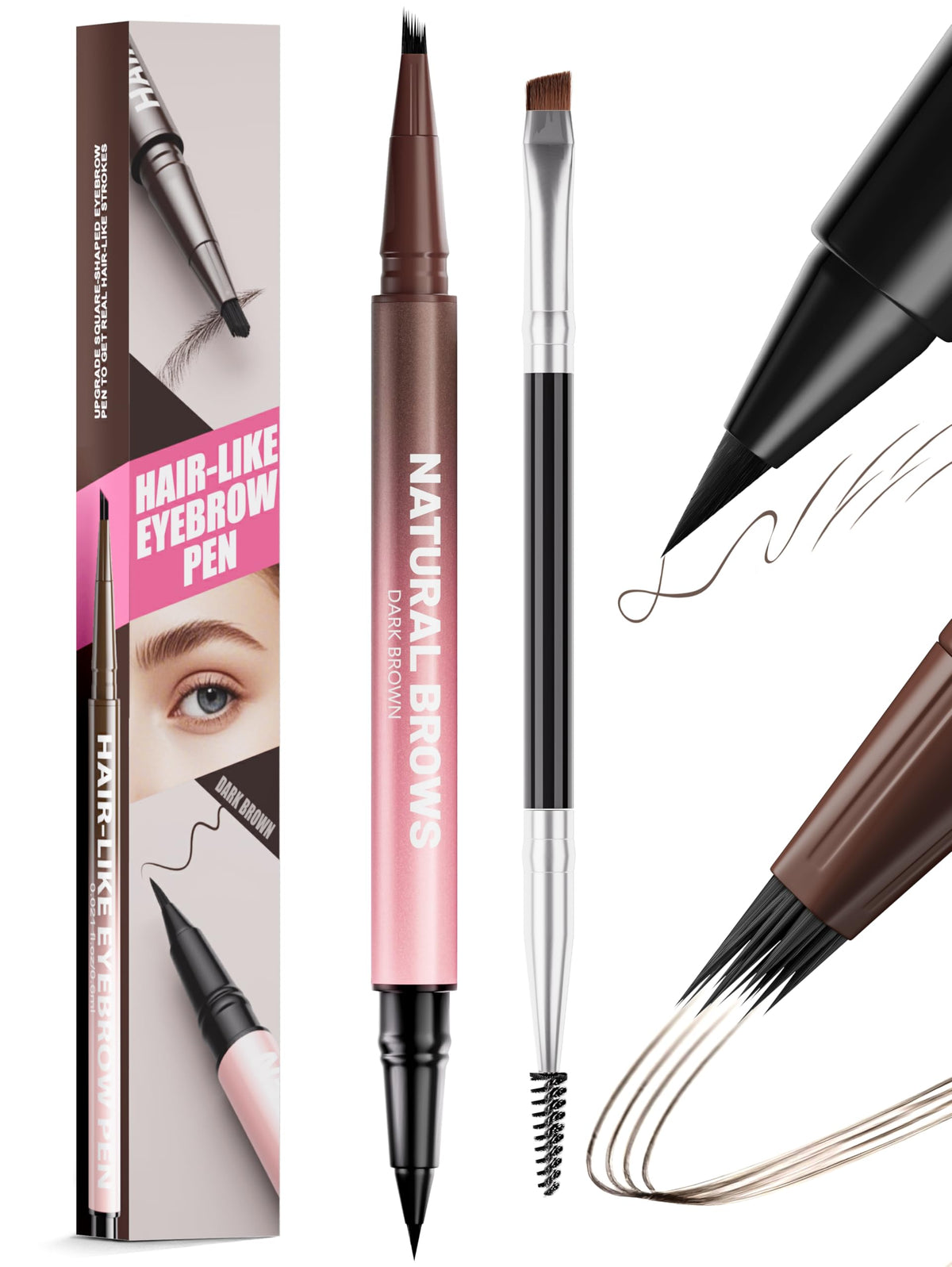 Vivitan Stylo Sourcils pointe microfourche pour traits naturels et précis