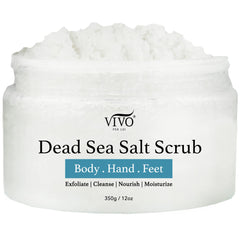 Gommage Vivo Per Lei au sel de Mer Morte, pot visible, exfoliation efficace.