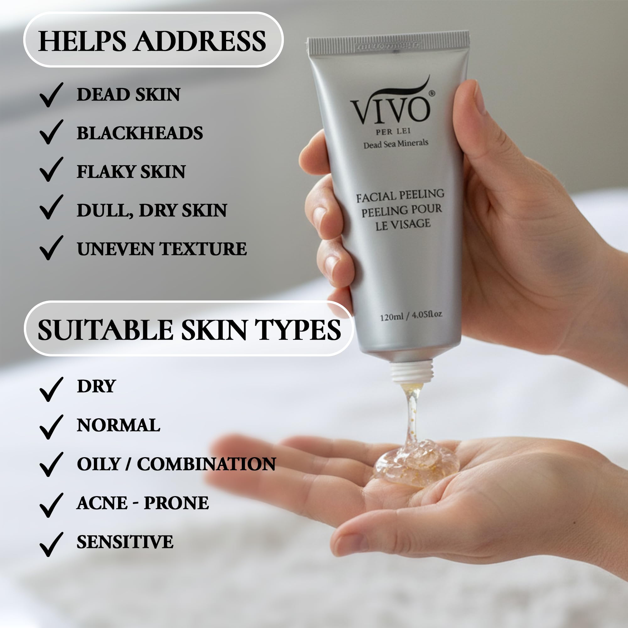 Vivo Per Lei – exfoliation douce sur la zone T pour peau sensible.