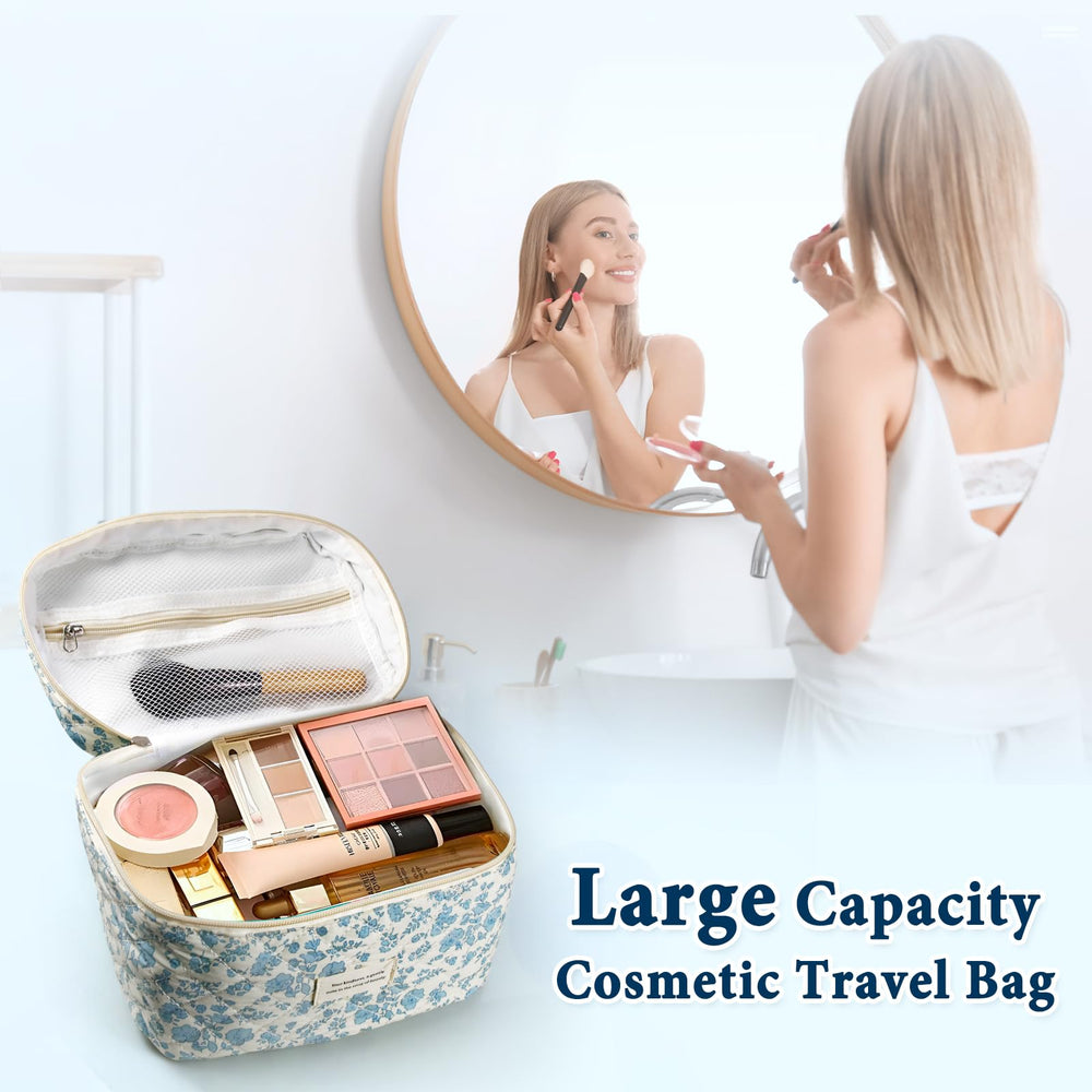 VIWIME sac maquillage floral coquette, look élégant pour déplacements