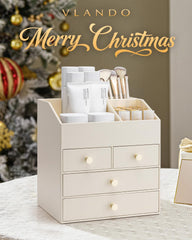 Grand vanity organizer Vlando avec tiroirs pour accessoire beauté.