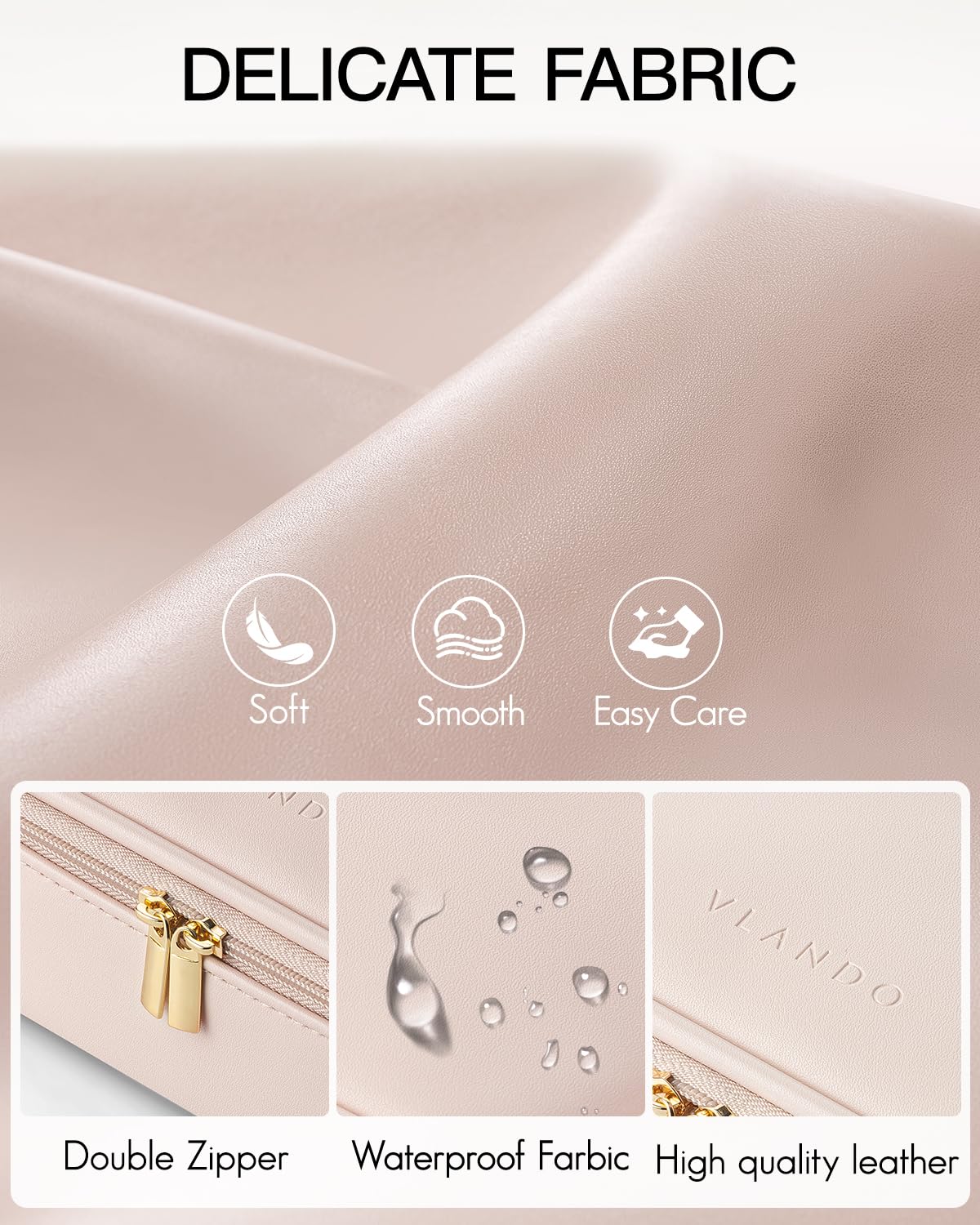 Pochette étanche à zip Vlando, nettoyage facile en voyage.