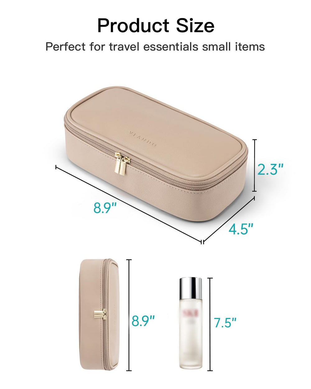 Vlando Trousse maquillage voyage - cuir PU durable