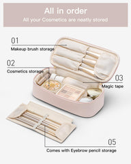 Zone séparée pour brosses dans la trousse Vlando, rangement pinceaux optimisé.