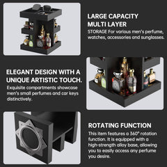 VLXXOI Étagères triples offrant un rangement polyvalent pour cosmétiques et parfums.