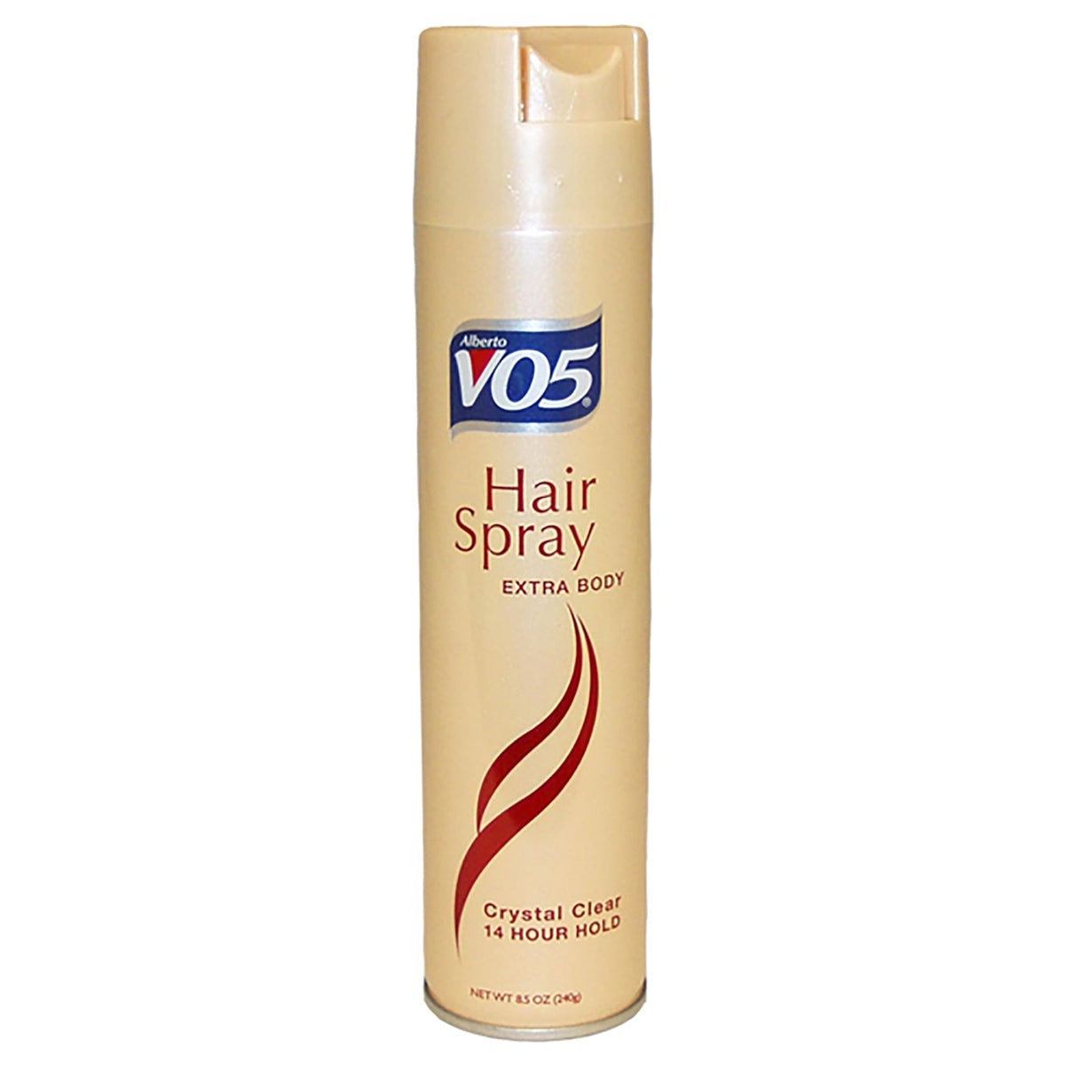 Vo5 Crystal Clear Spray — bouteille affichant une tenue durable et cheveux brillants