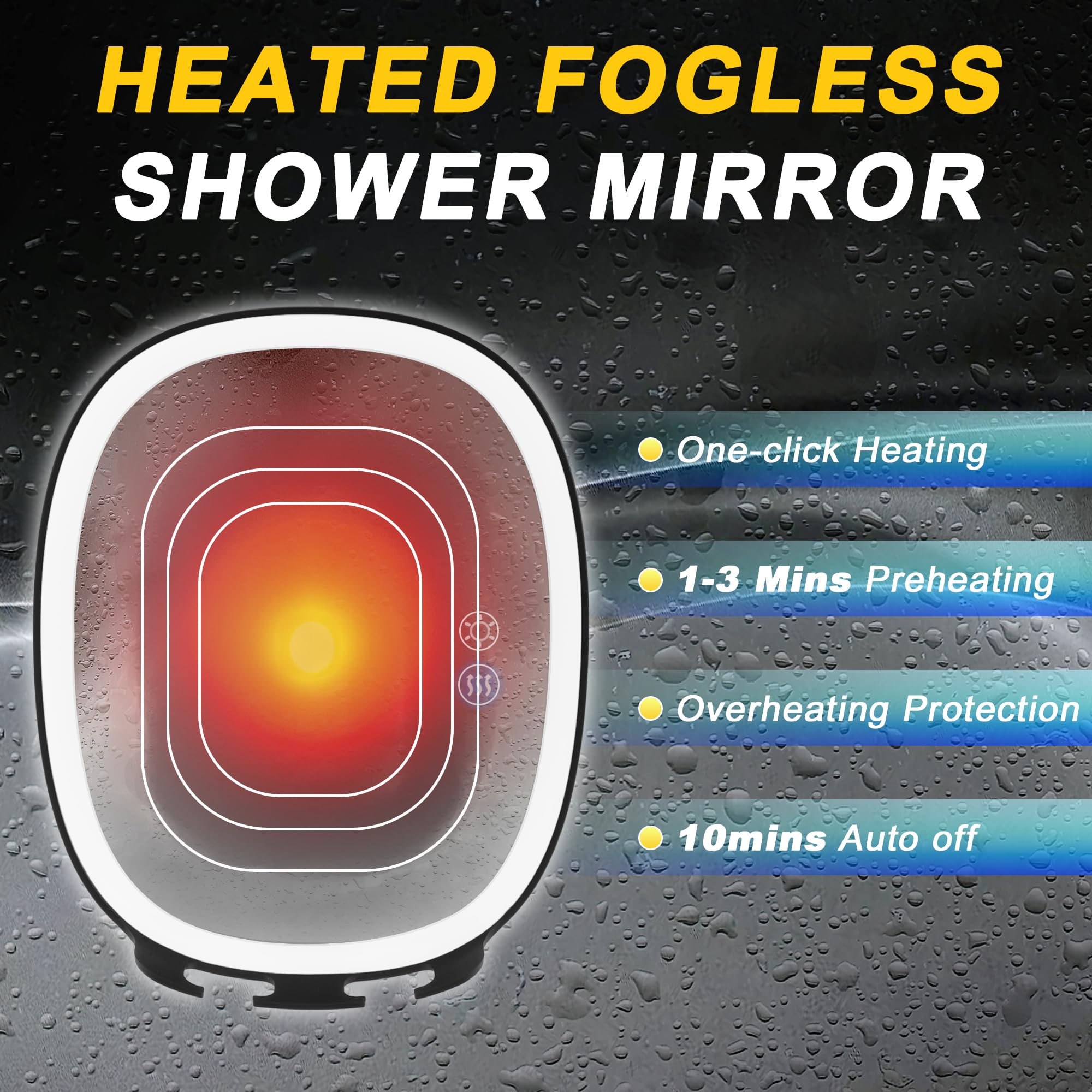 VOCOSTE Miroir Douche sans perçage: installation rapide et sans outil.