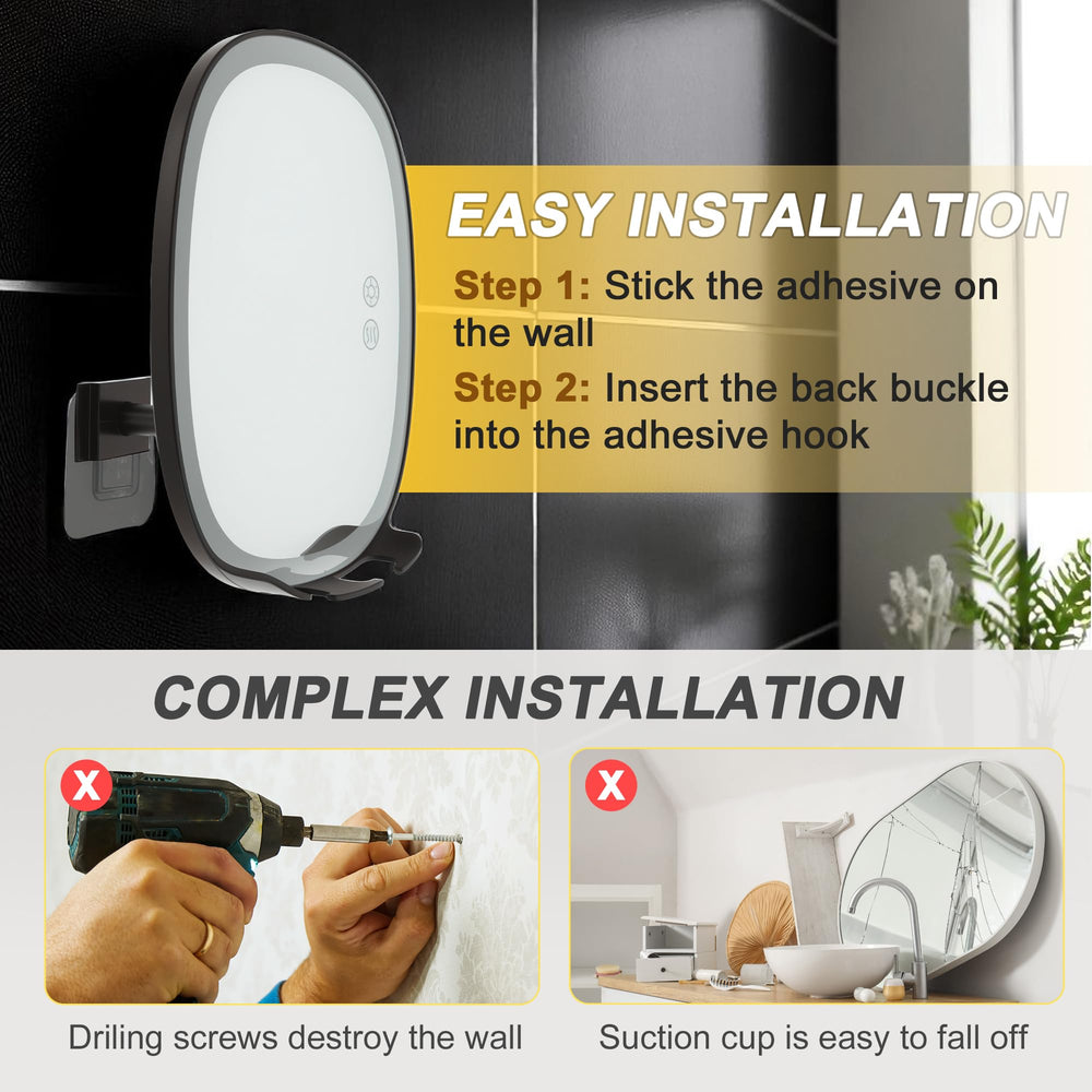 VOCOSTE Miroir Douche porte-rasoir: rangement pratique pour deux rasoirs.