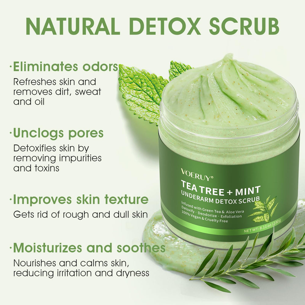 VOERUY Exfoliant Aisselles Noix – élimine impuretés et pores apparents.