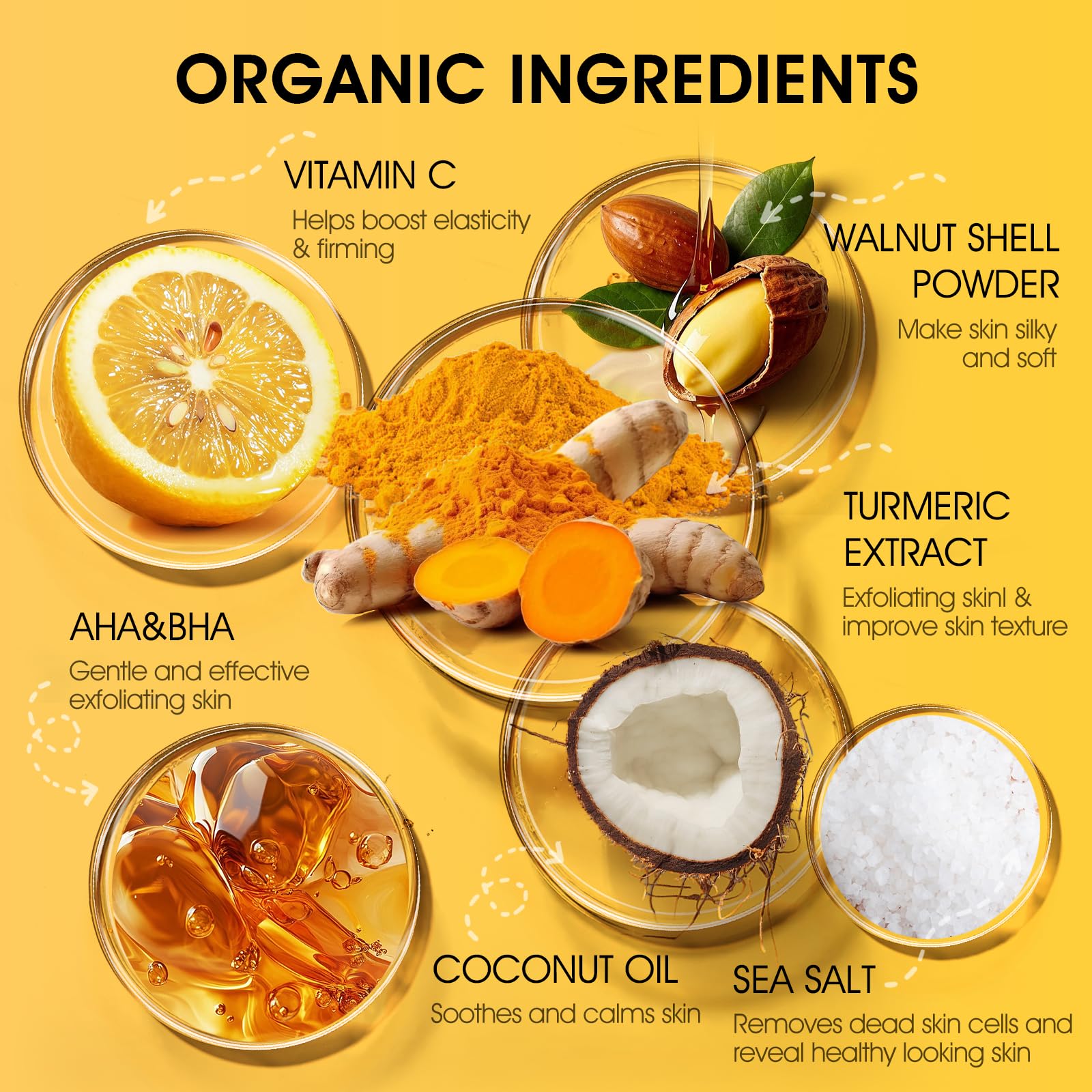 VOERUY Gommage Turmeric – grains exfoliants visibles pour peau douce