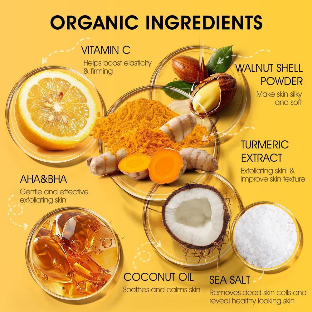 VOERUY Gommage Turmeric – grains exfoliants visibles pour peau douce