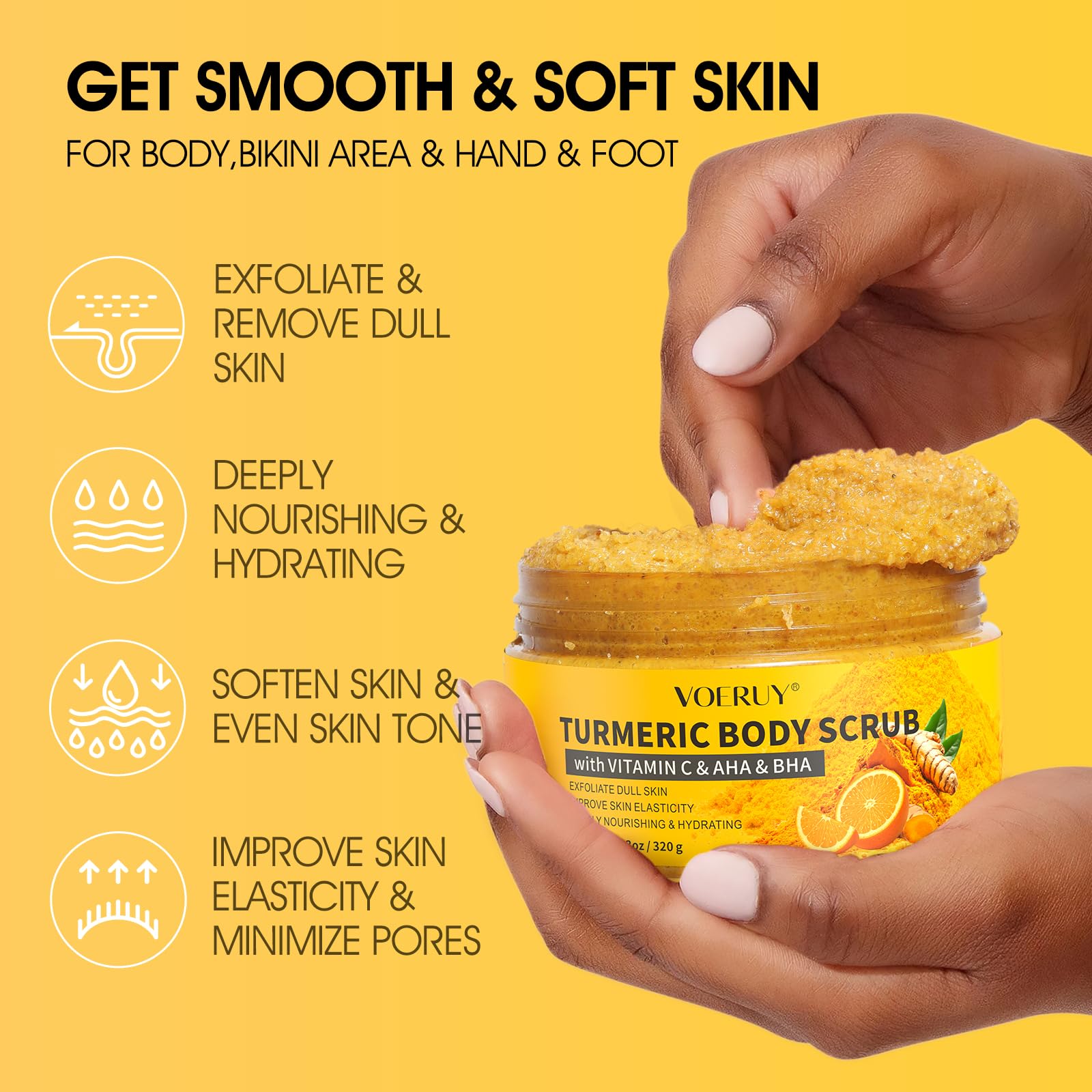 VOERUY Gommage Turmeric – massage rapide qui revitalise la peau