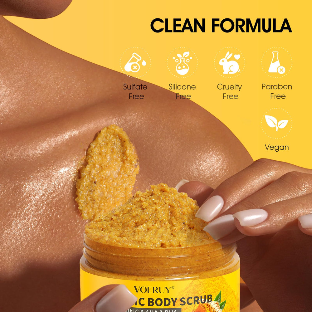 VOERUY Gommage Turmeric – texture satinée révélant une peau lisse