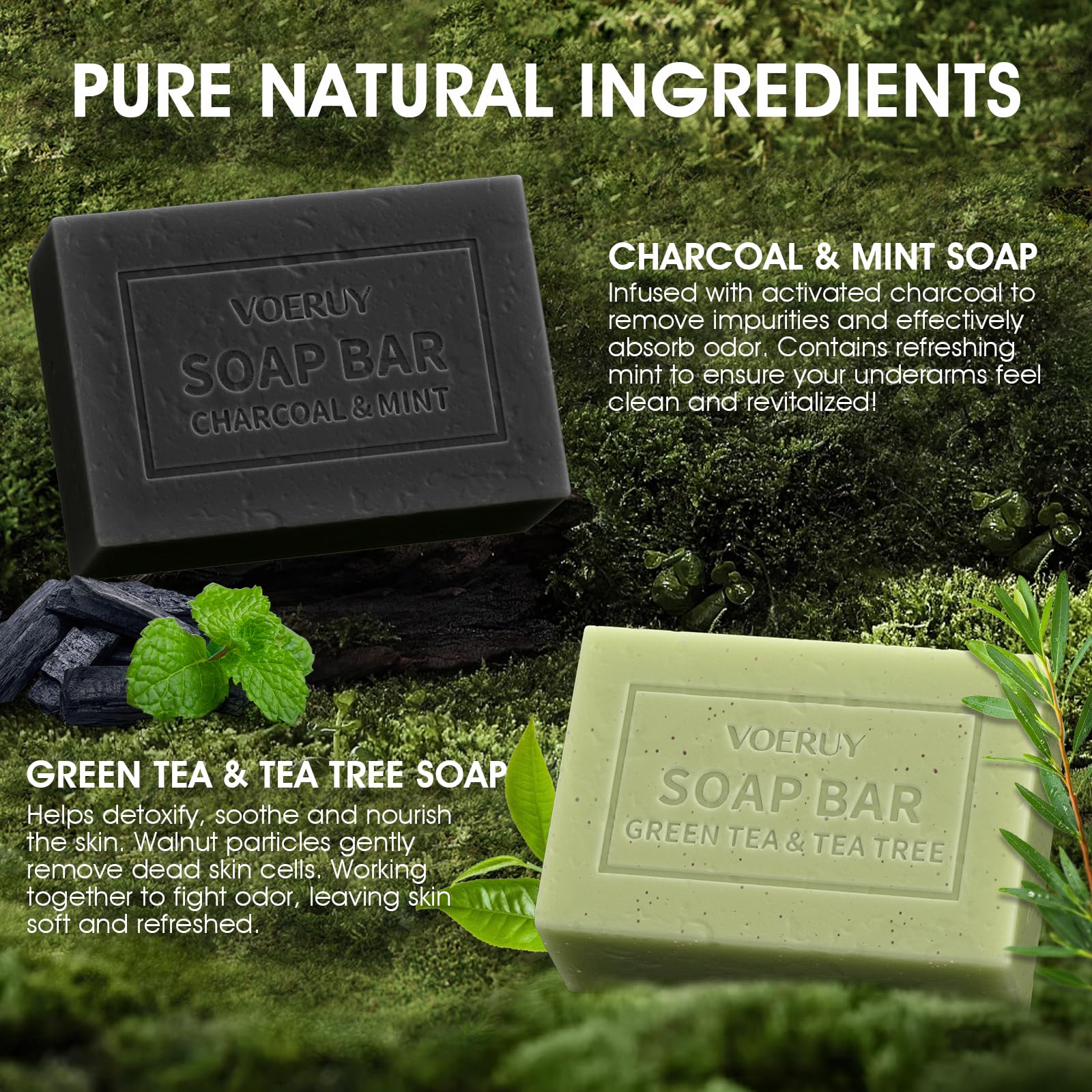 VOERUY Savon Detox Aisselles, arbre à thé, soin équilibrant et apaisant.