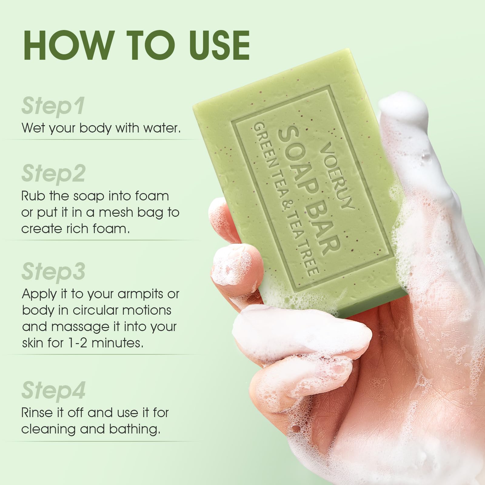 VOERUY Savon Detox Corps, hydratation légère et nourrissante.