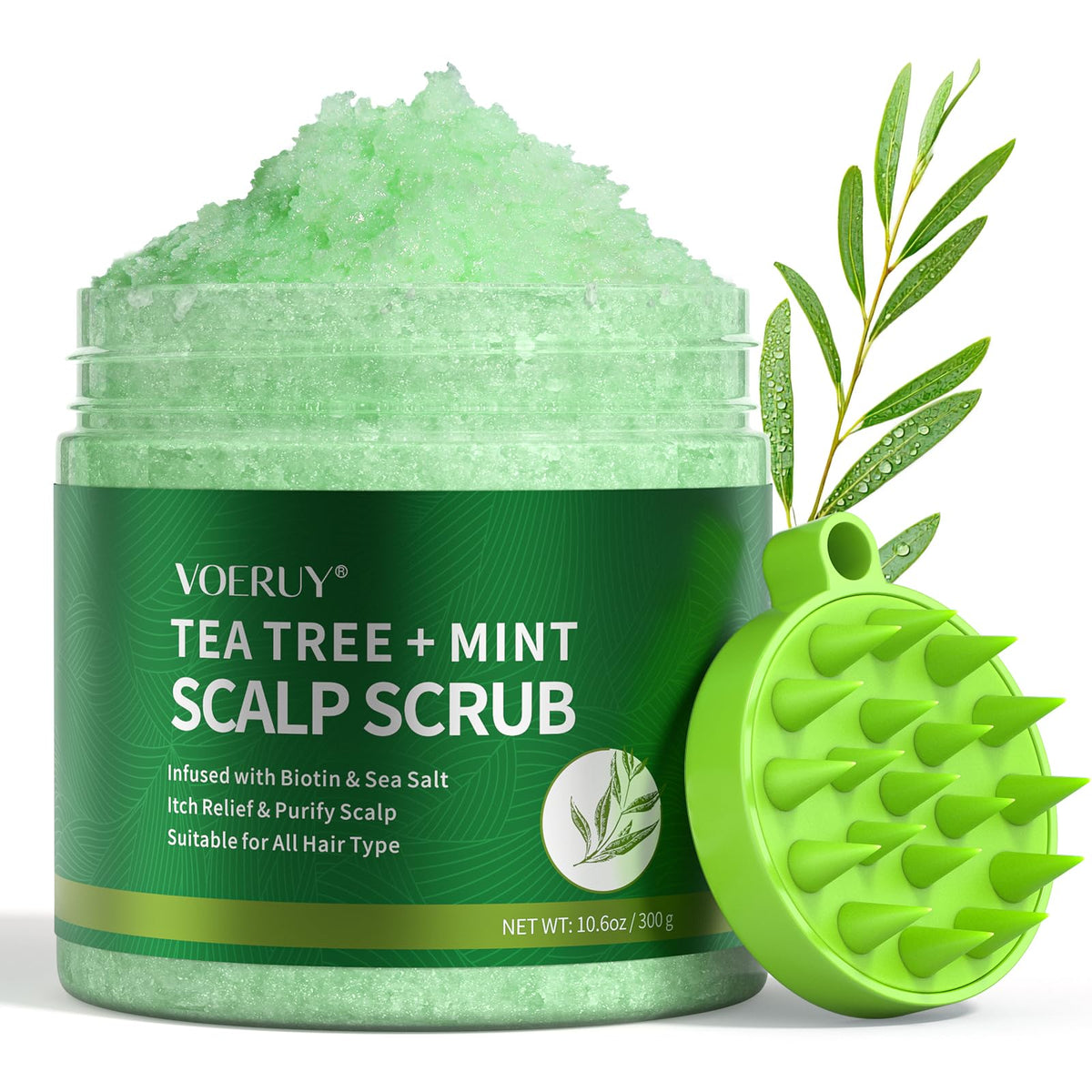 VOERUY Scrub capillaire: flacon élégant pour exfolier et purifier le cuir chevelu.