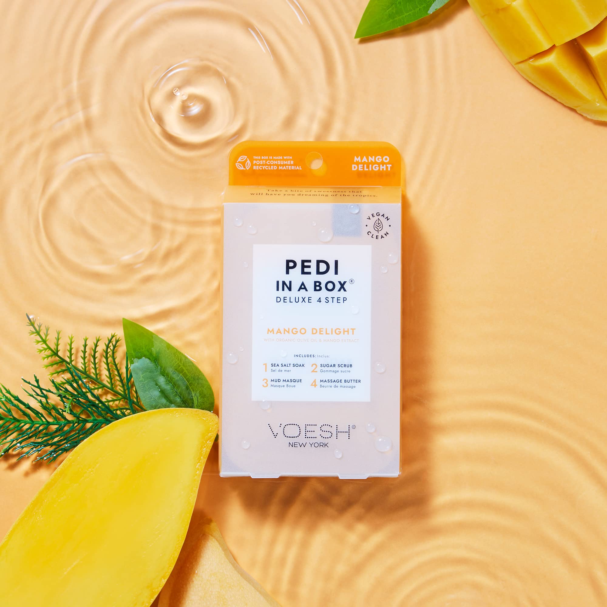 VOESH Pedi Box 4 étapes Mandarine Dynamique – parfum fruité et revitalisant.