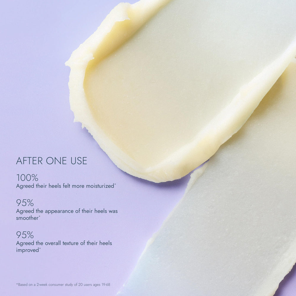 VOESH Solemate balm on hand showing softened heels