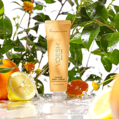 Emballage élégant de VOESH Crème Corps Végan Tangerine Glow prêt à offrir