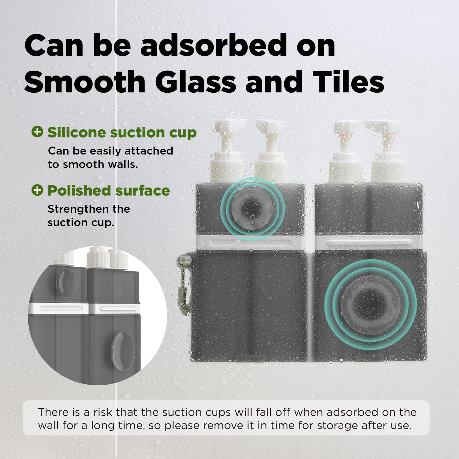 Boîte silicone avec ventouse VOGOGE, fixation murale pratique
