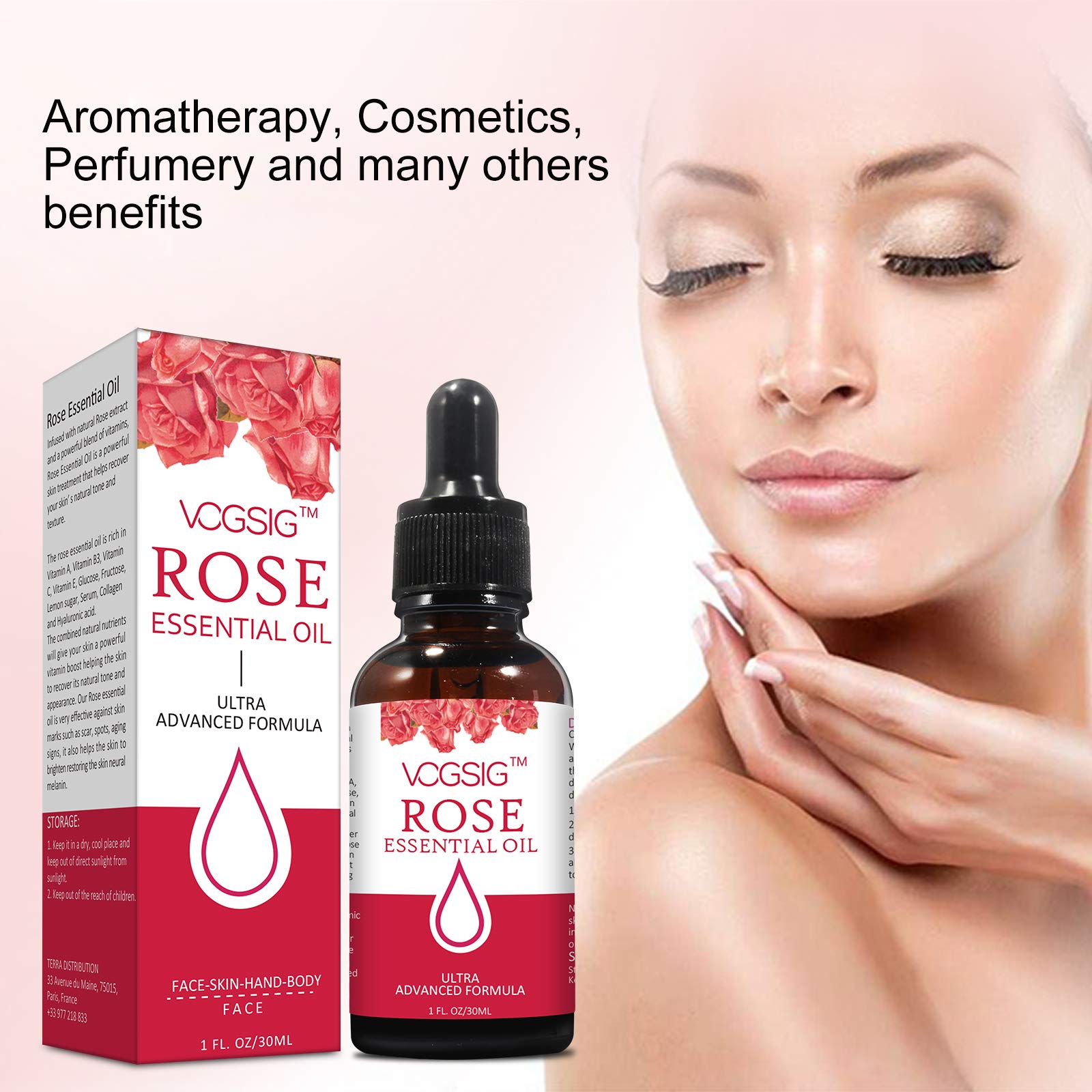 VOGSIG Rose Ingrédients Organiques – vitamines et extraits naturels.