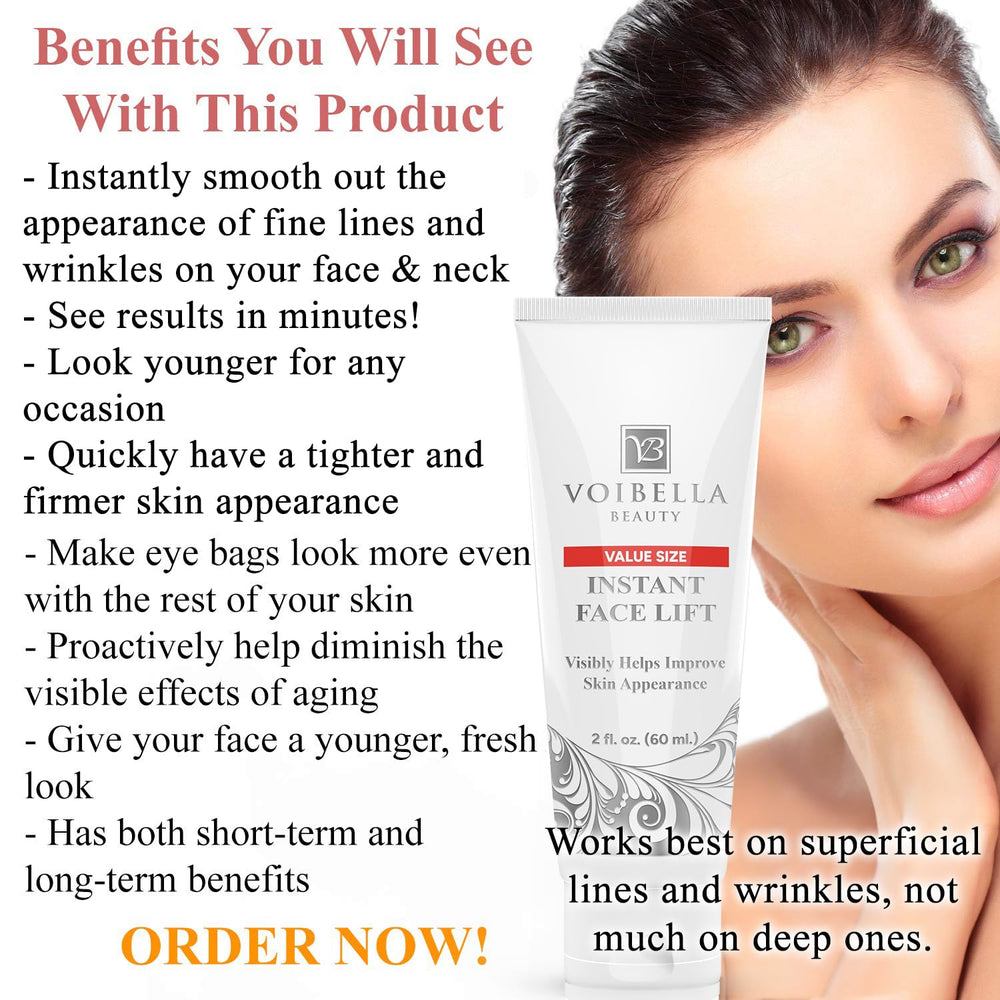 Voibella Beauté Crème Lift Visage Instantané effet tenseur rapide idéal pour les photos