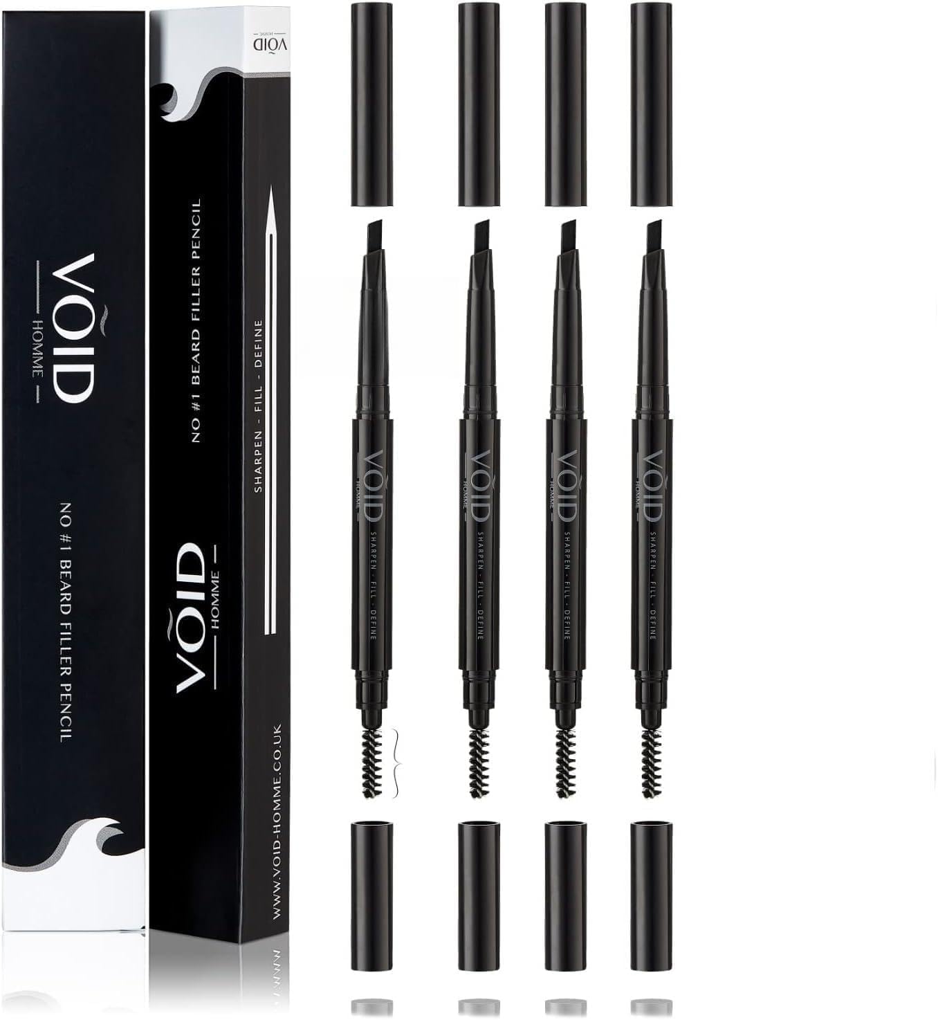 VOID Homme crayon remplissage barbe brun foncé ensemble 4, retouche rapide et naturelle.