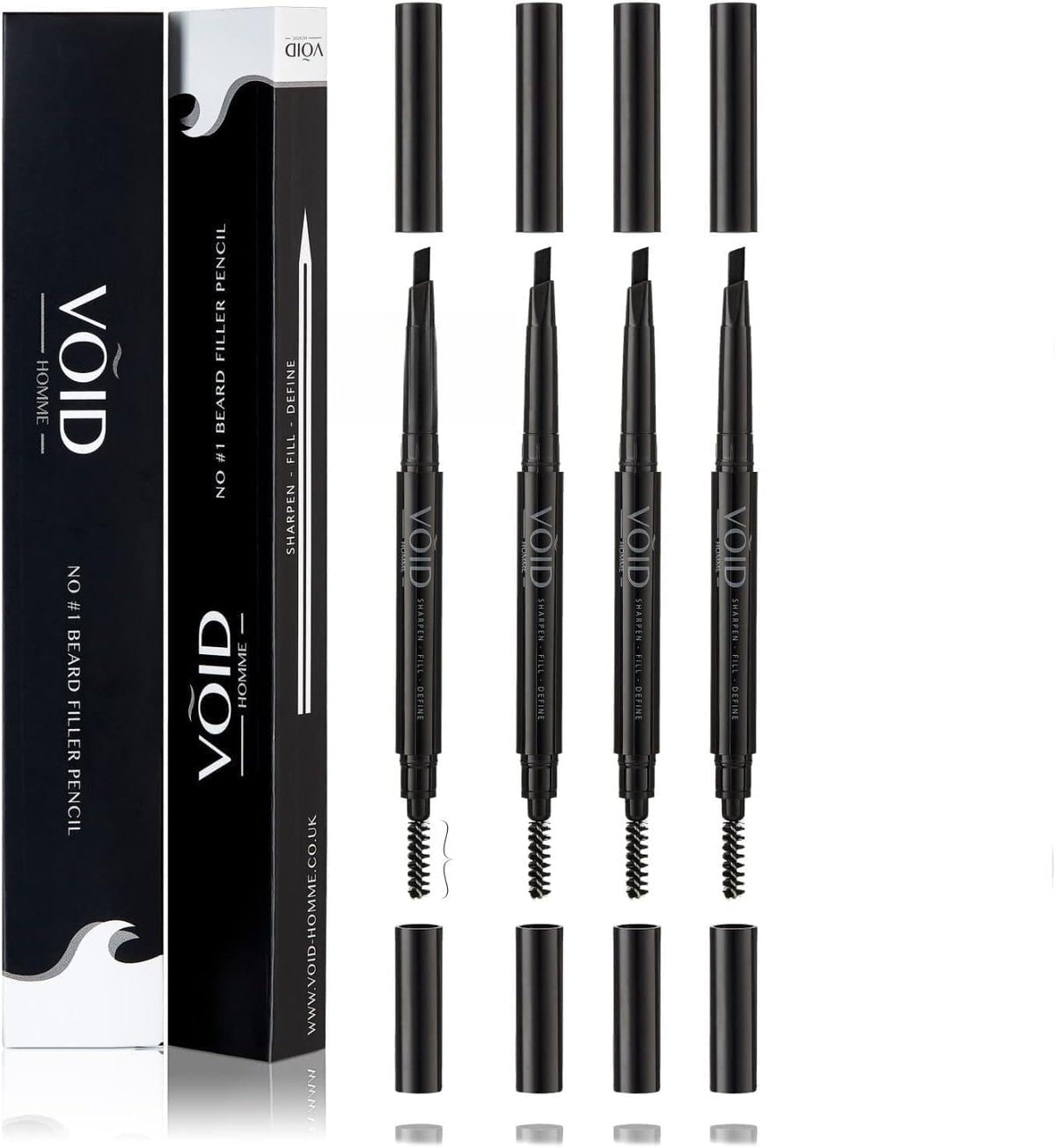 VOID Homme crayon remplissage barbe brun foncé ensemble 4, retouche rapide et naturelle.