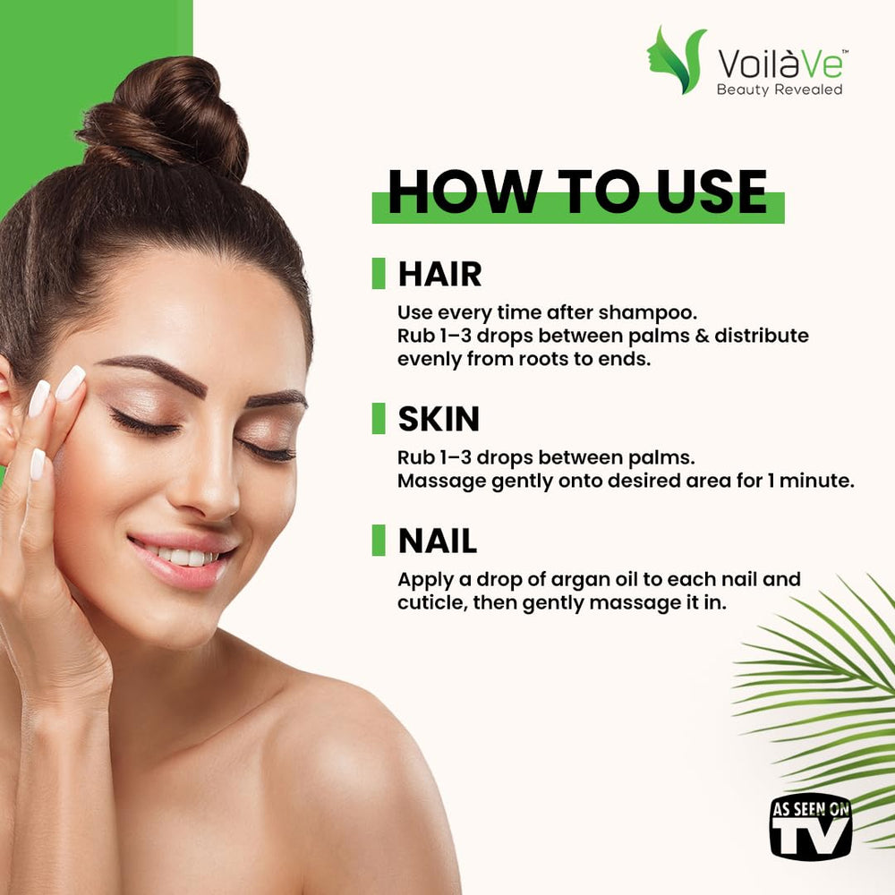 VoilaVe huile d'argan barbe et peau, hydratation quotidienne.