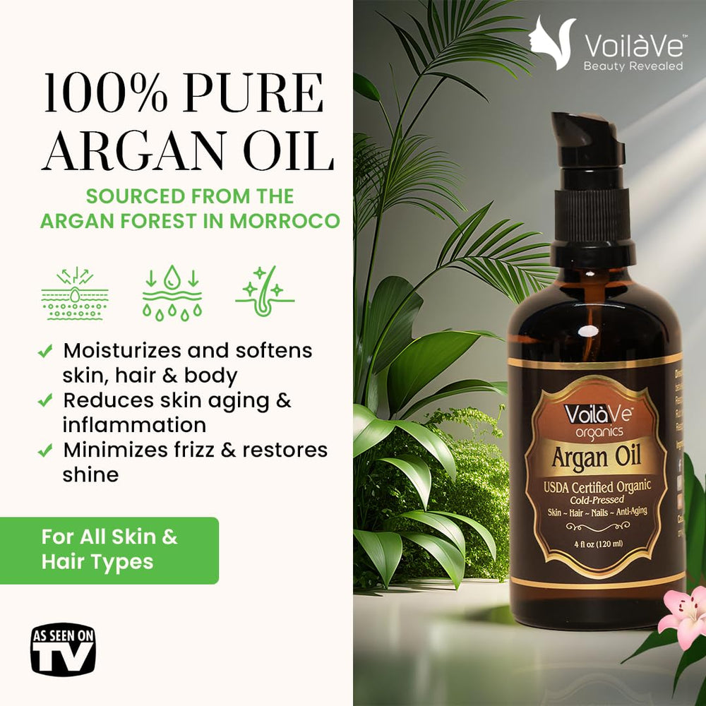 VoilaVe huile d'argan cheveux, brillance et douceur après application.