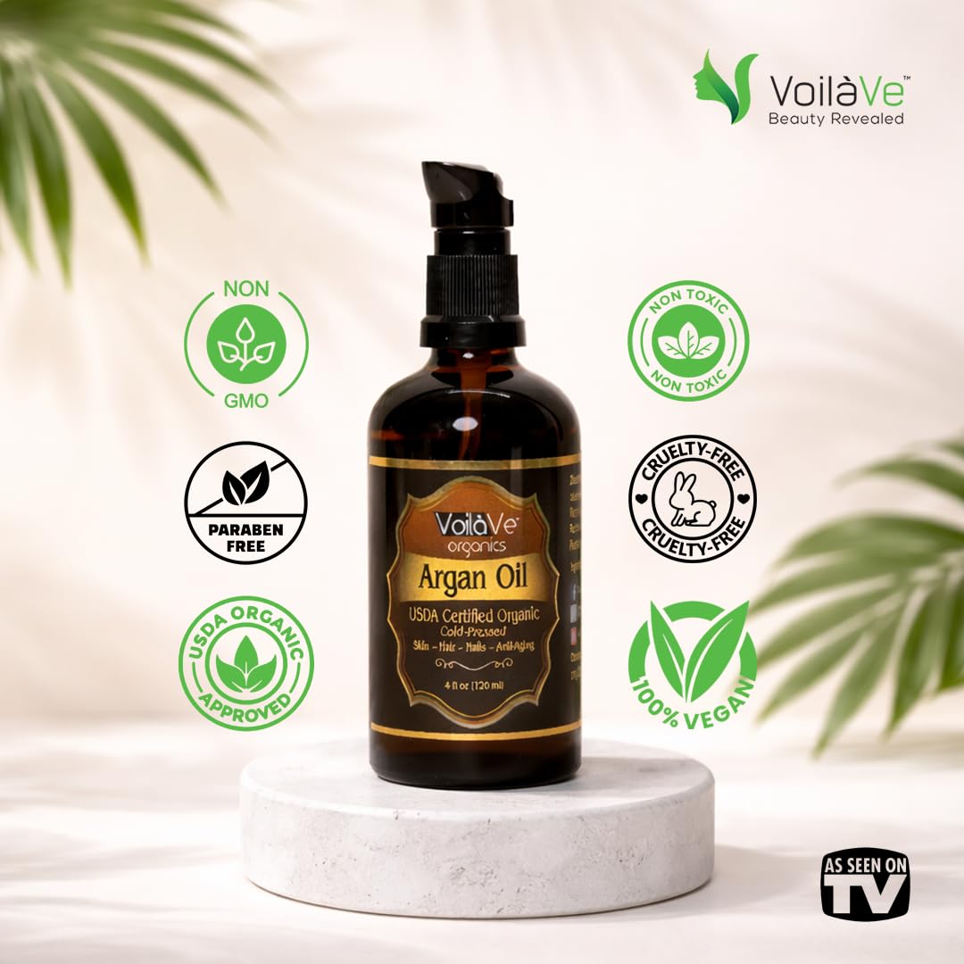 VoilaVe huile d'argan cosmétique, soin quotidien pour peau.